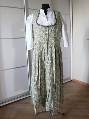 Green floral dirndl dress - dirndl,