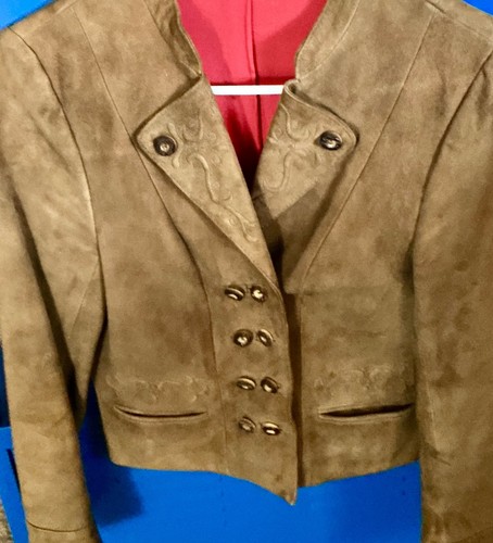 Suede trachten womens jacket - trachten,